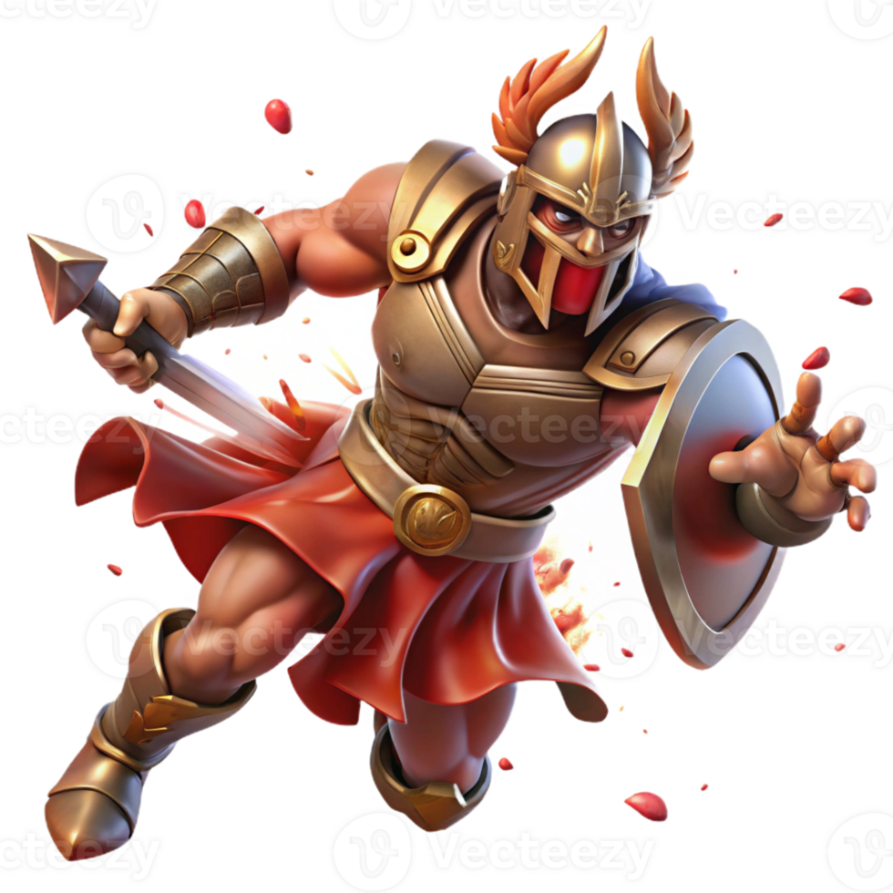 impressive traditional Ares the God of War Charging Into high resolution png