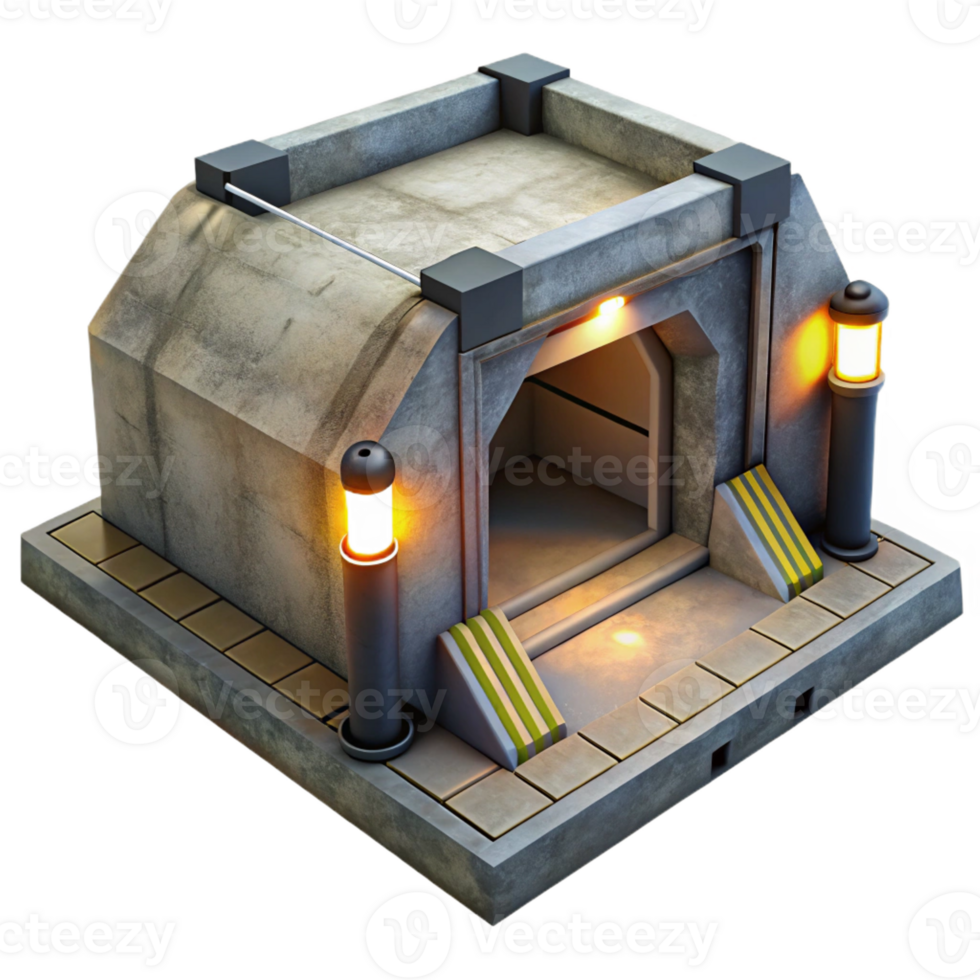 dramatic modern Underground Bunker Concrete and professional png