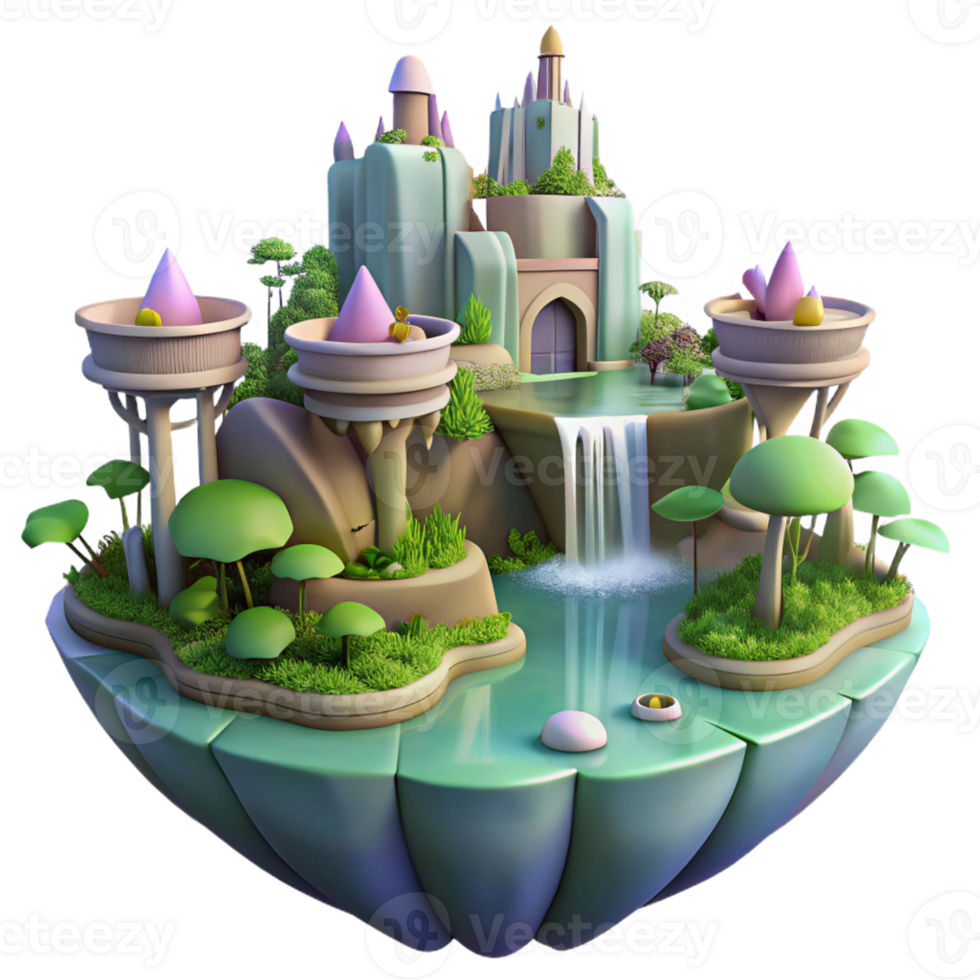 magnificent abstract A Floating City Built on Giant Lily high quality png