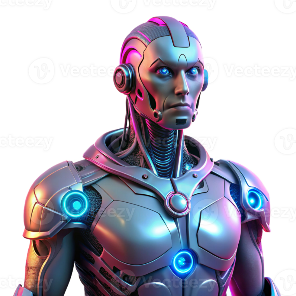 extraordinary contemporary A Cyborg with Glowing Mechanical authentic png