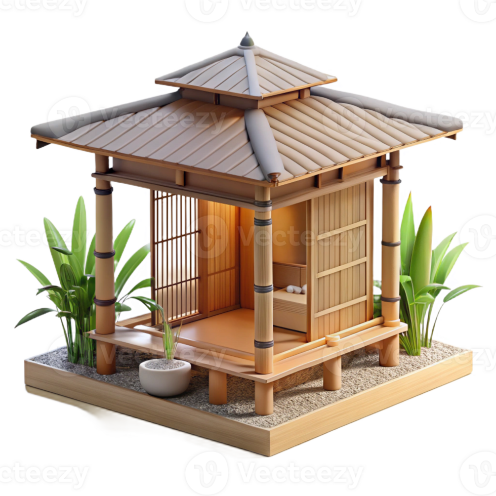 beautiful abstract A Minimalist Japanese Tea House Made exclusive png