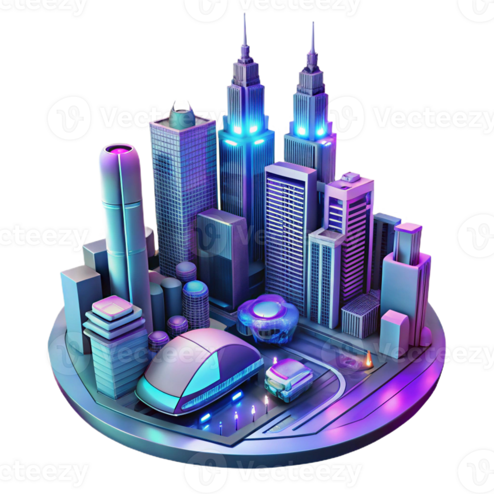 stunning abstract A Futuristic Cityscape with Flying original png