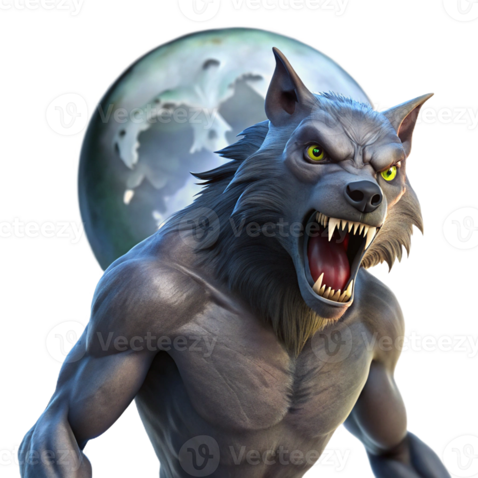 magnificent minimalist A Fearsome Werewolf Howling at the 4K png