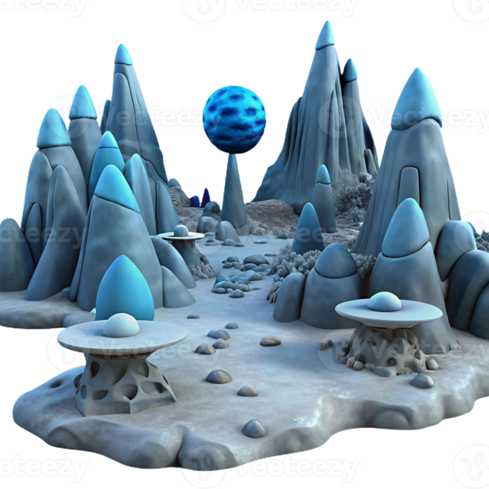 impressive artistic A Desolate Alien Landscape with professional png