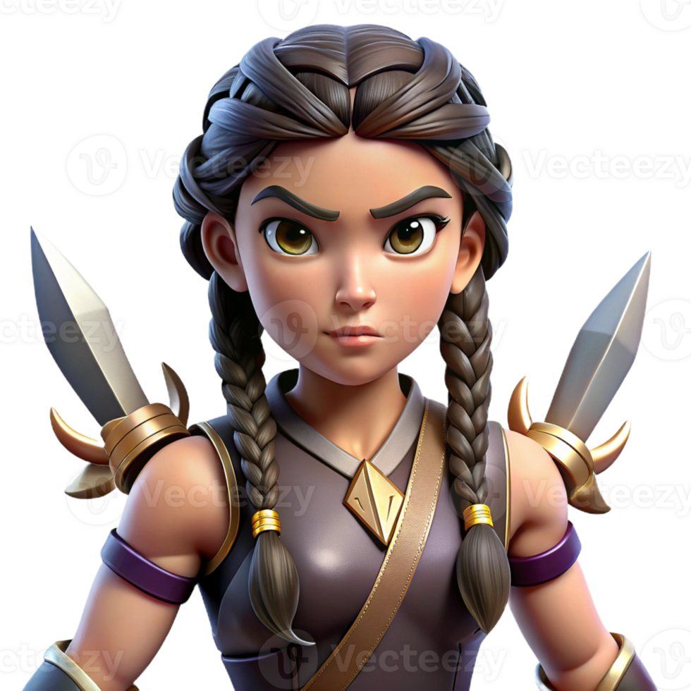 wonderful traditional A Warrior Princess with Braided Black exclusive png