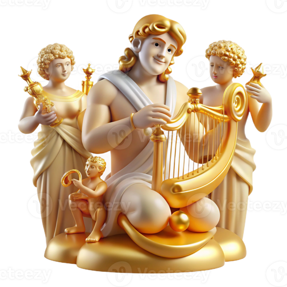 extraordinary artistic Apollo Playing His Lyre on Mount high resolution png