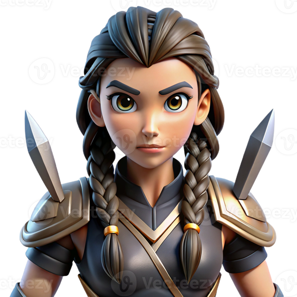 beautiful contemporary A Warrior Princess with Braided Black high resolution png