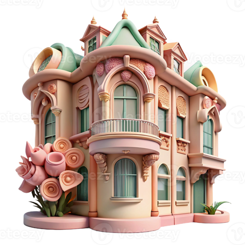 elegant classic An Art Nouveau Apartment Building with 4K png