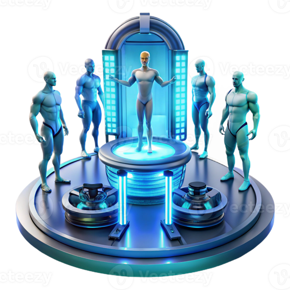 beautiful artistic A Group of Genetically Modified Humans premium png