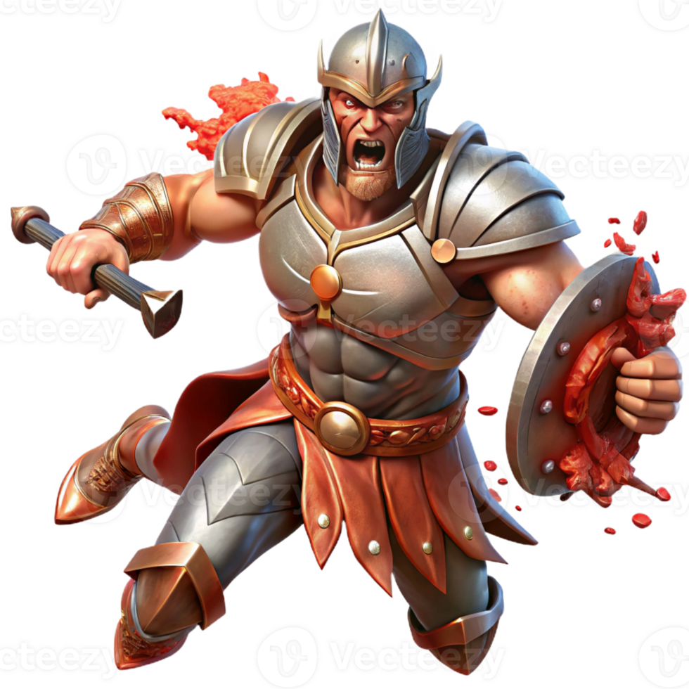 dramatic artistic Ares the God of War Charging Into premium png