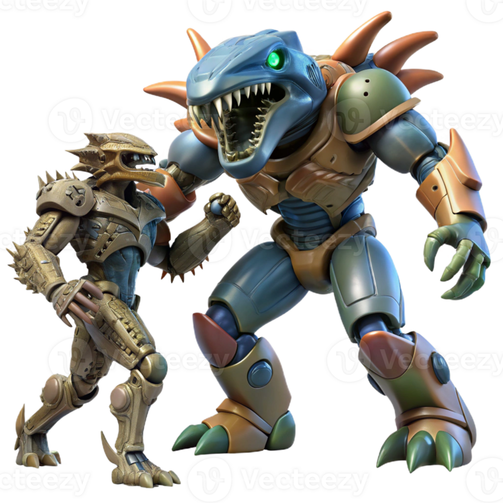 stunning creative A Giant Robot Battling a Monstrous exclusive png