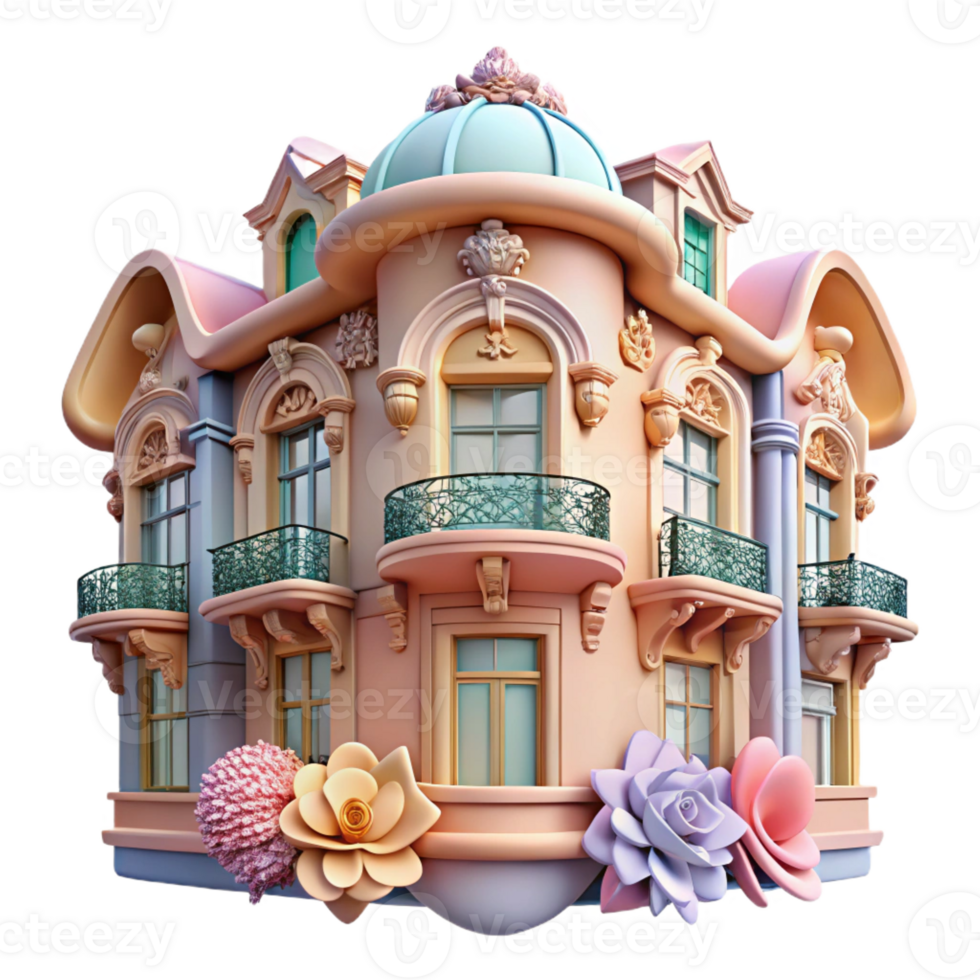 beautiful traditional An Art Nouveau Apartment Building with authentic png