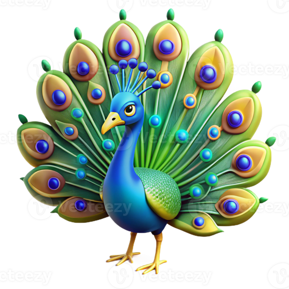 vibrant vintage A Vibrant Peacock Displaying Its detailed png