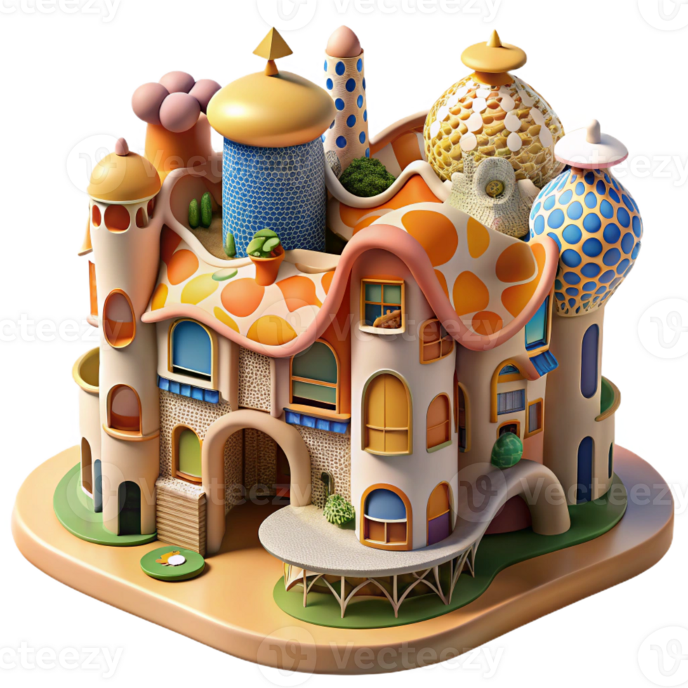 magnificent modern Gaudi Inspired Apartment Complex professional png