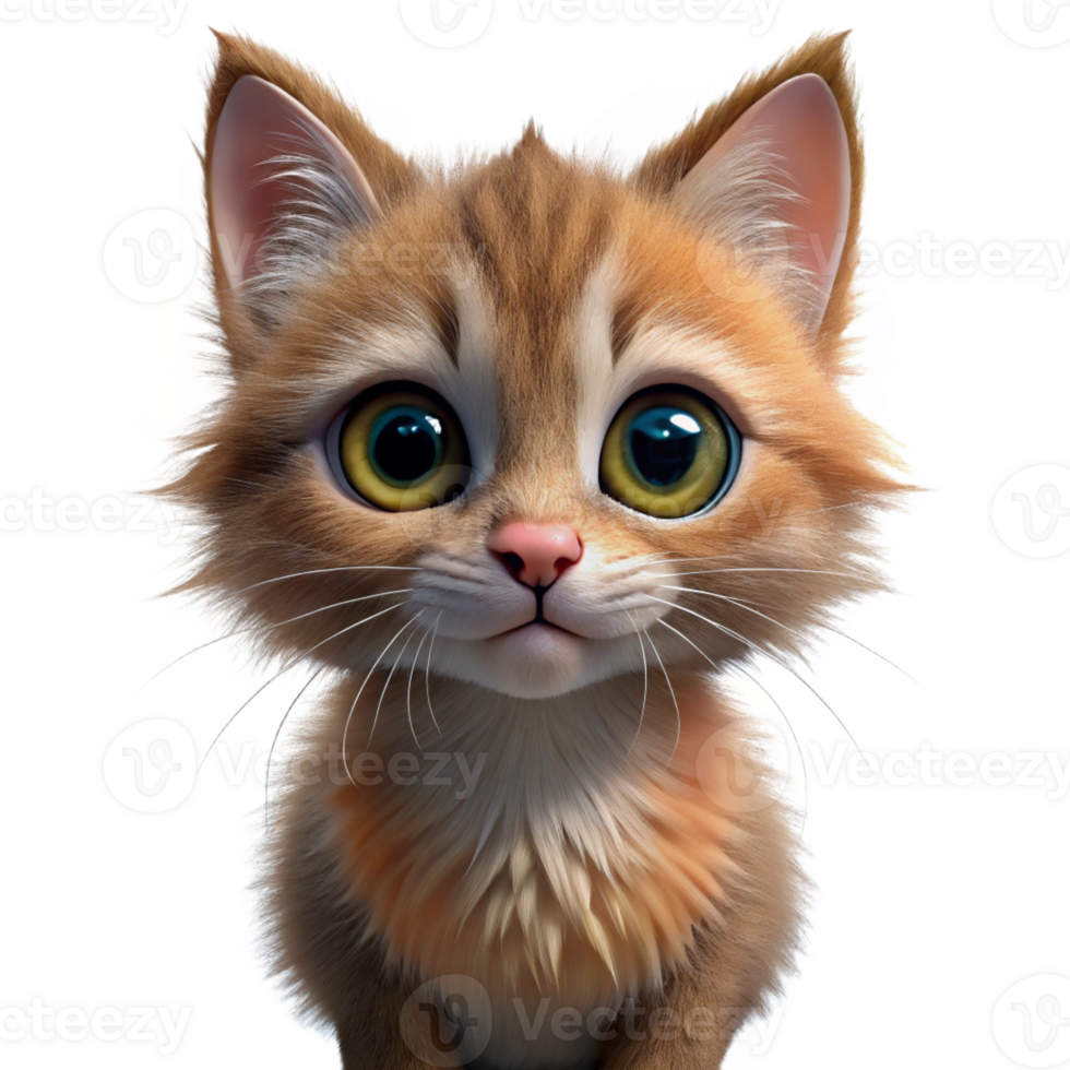 dramatic minimalist Portrait of a Playful Kitten with Wide high quality png