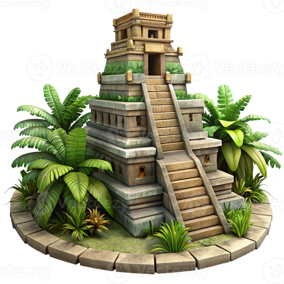 elegant minimalist Ancient Mayan Temple Intricate original png