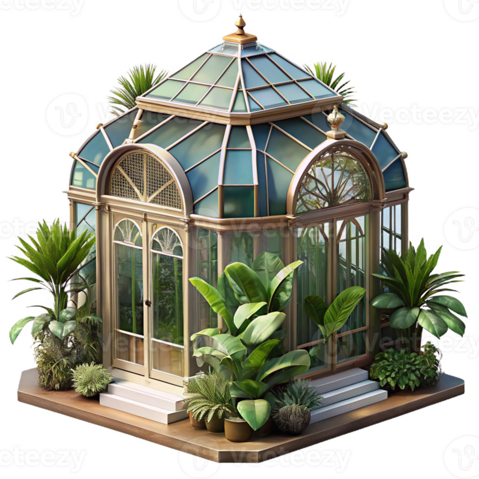 elegant classic An Elaborate Victorian Greenhouse authentic png