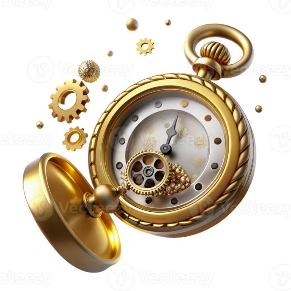 elegant minimalist A Delicate Steampunk Pocket Watch high resolution png