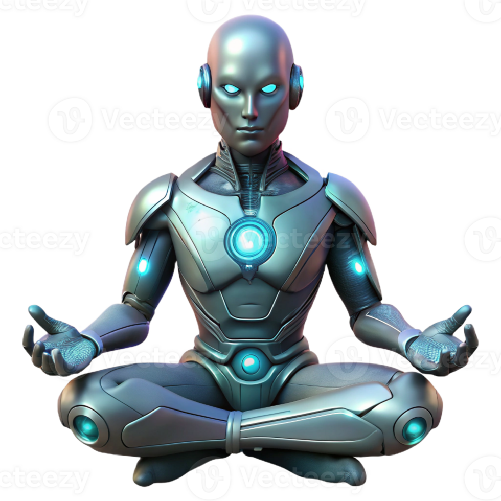 elegant modern A Cyborg with Glowing Eyes and 4K png
