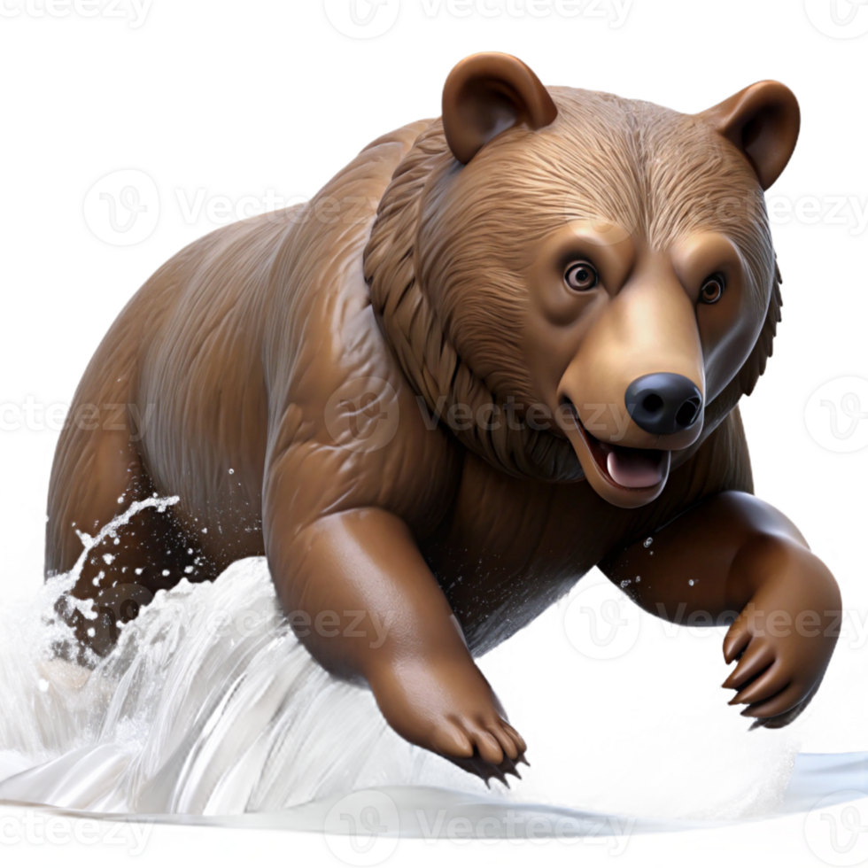 impressive creative A Powerful Grizzly Bear Fishing for professional png