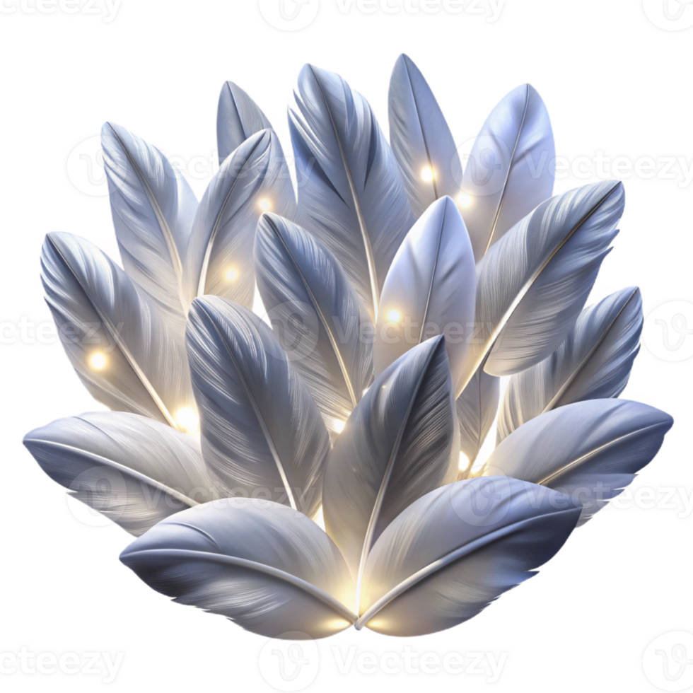stunning artistic A Field of Floating Feathers in Shades premium png