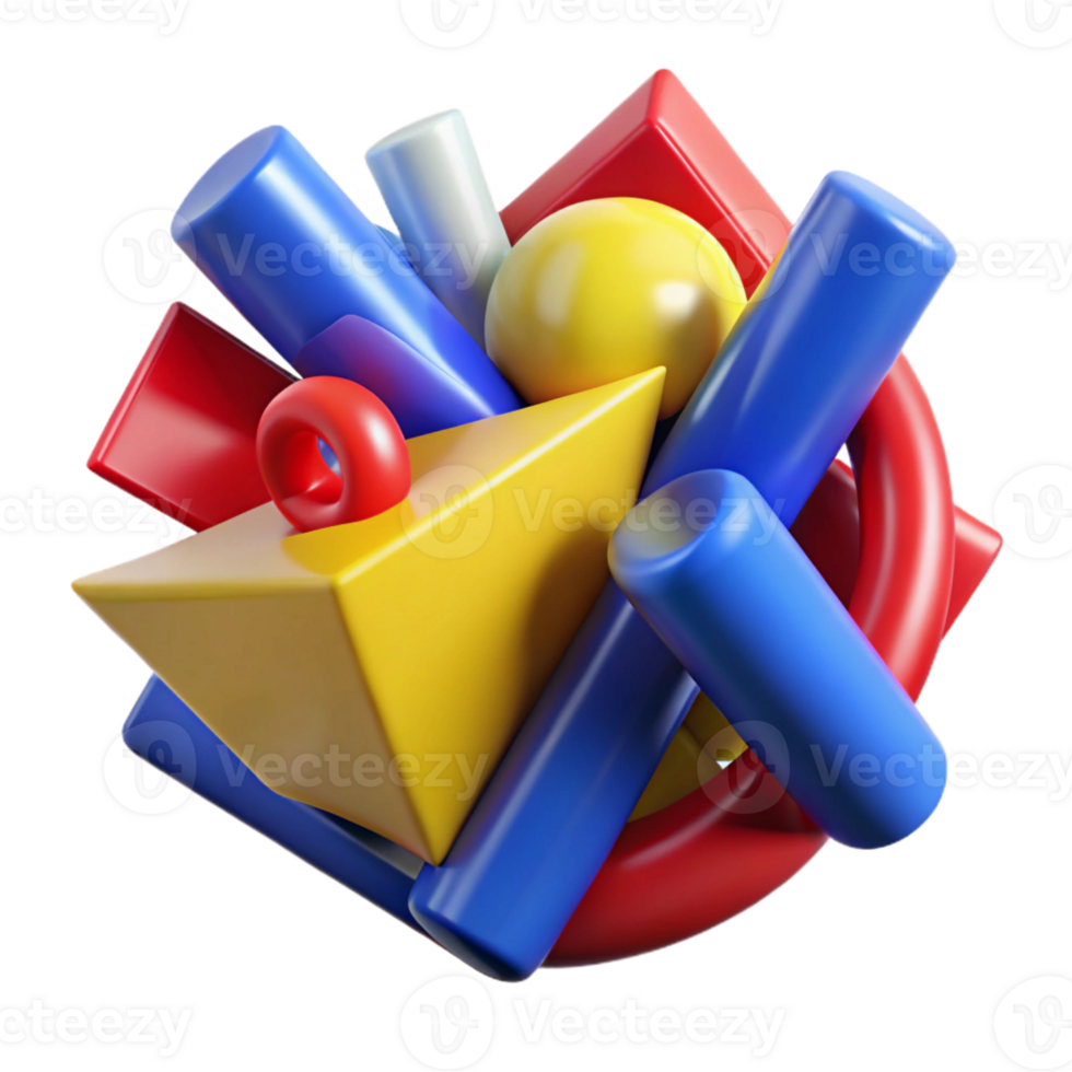 vibrant artistic A Dynamic Composition of Geometric high resolution png