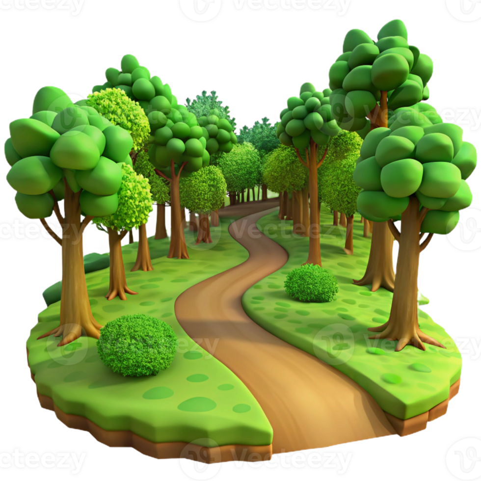 elegant artistic A Winding Dirt Path Through a Lush original png