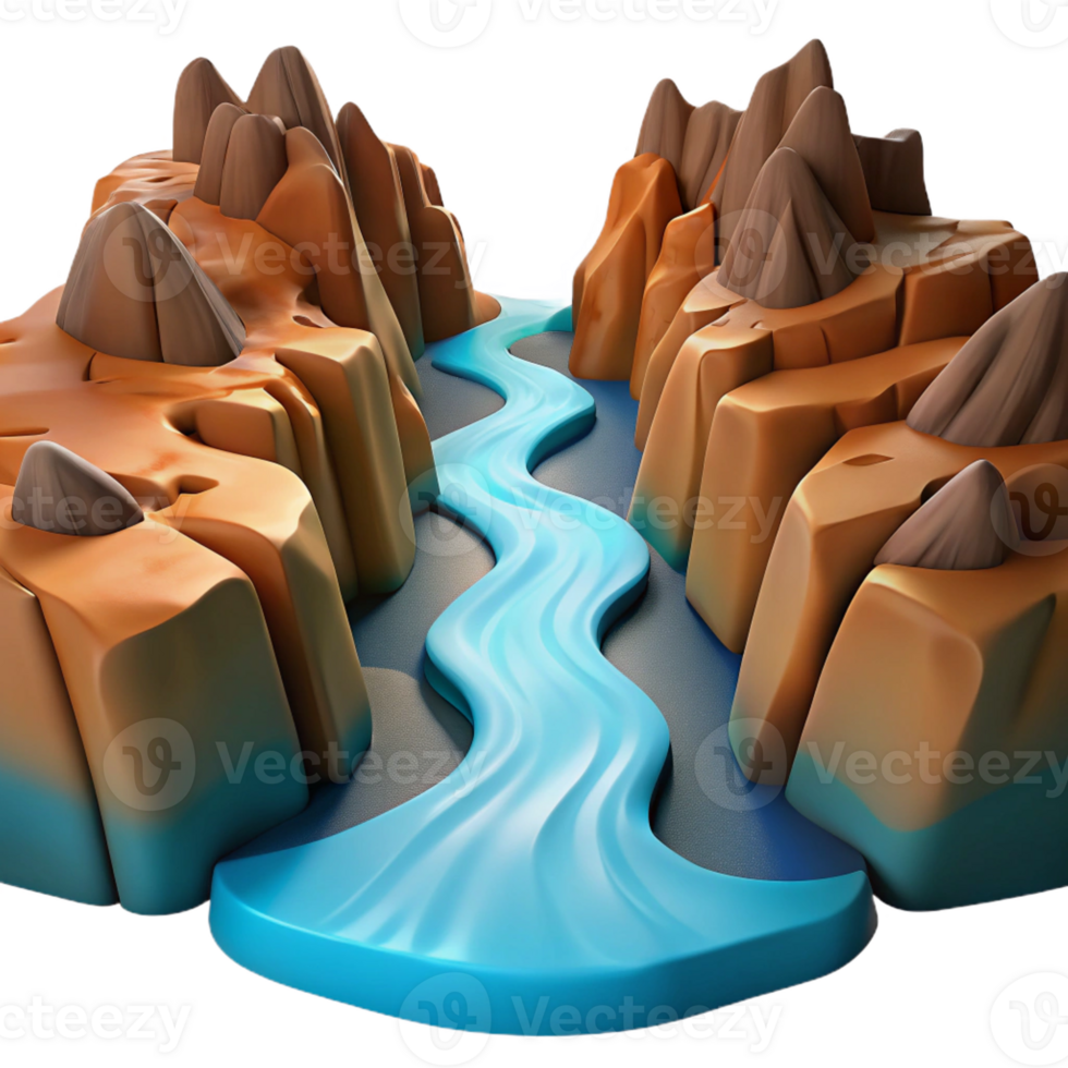 elegant vintage A Roaring River Flowing Through a high resolution png
