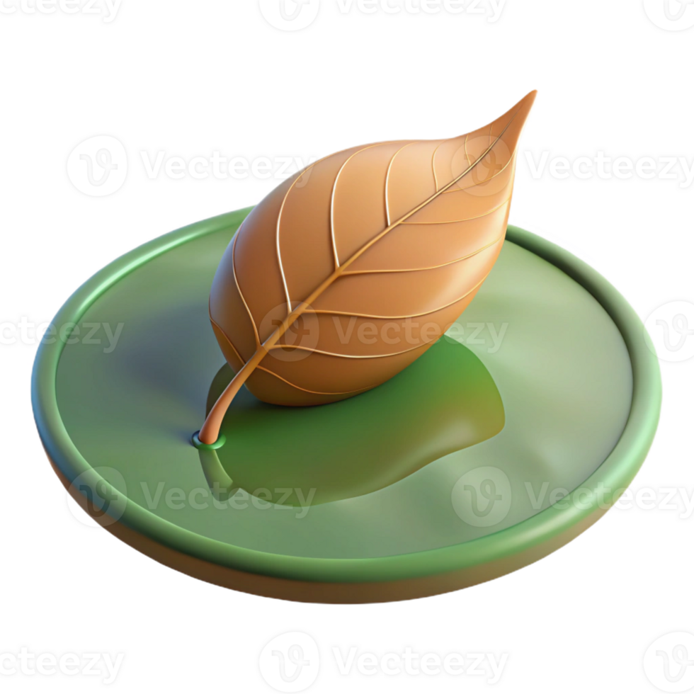 vibrant creative A Single Leaf Floating on the Surface of genuine png