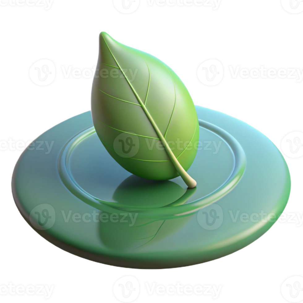 extraordinary creative A Single Leaf Floating on the Surface of professional png