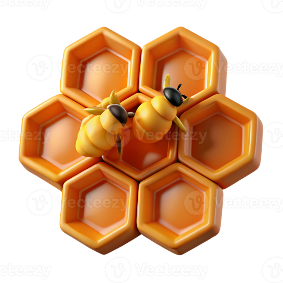 elegant artistic A Close Up of a Honeycomb with Bees exclusive png