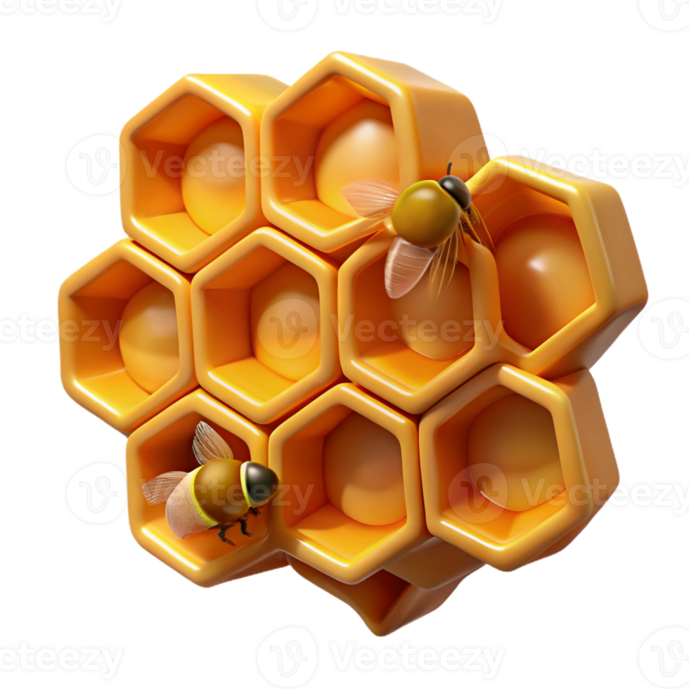 magnificent vintage A Close Up of a Honeycomb with Bees high resolution png