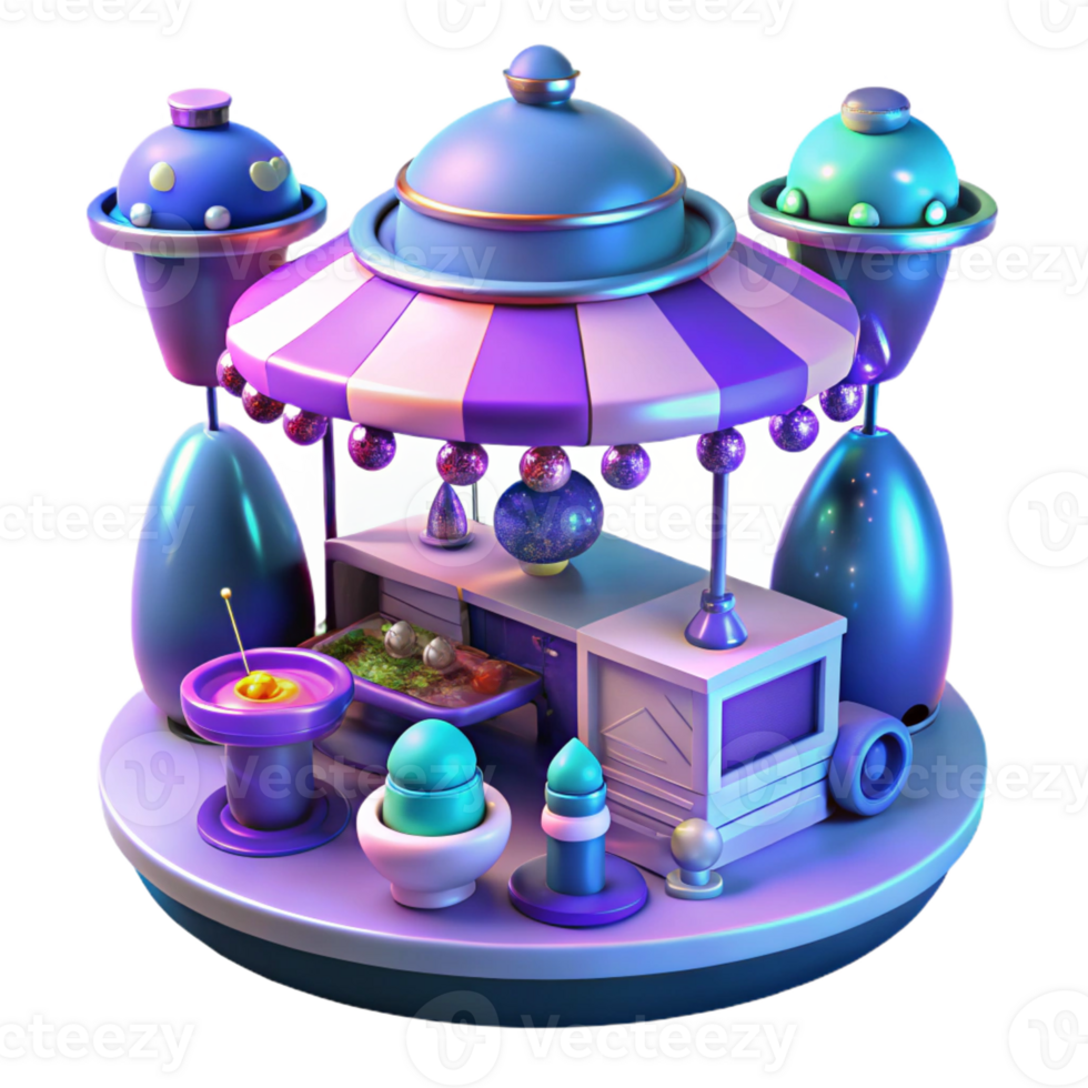 extraordinary classic A Futuristic Marketplace Bustling with 4K png