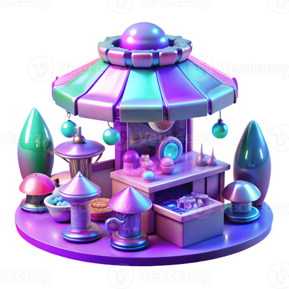 impressive artistic A Futuristic Marketplace Bustling with 4K png