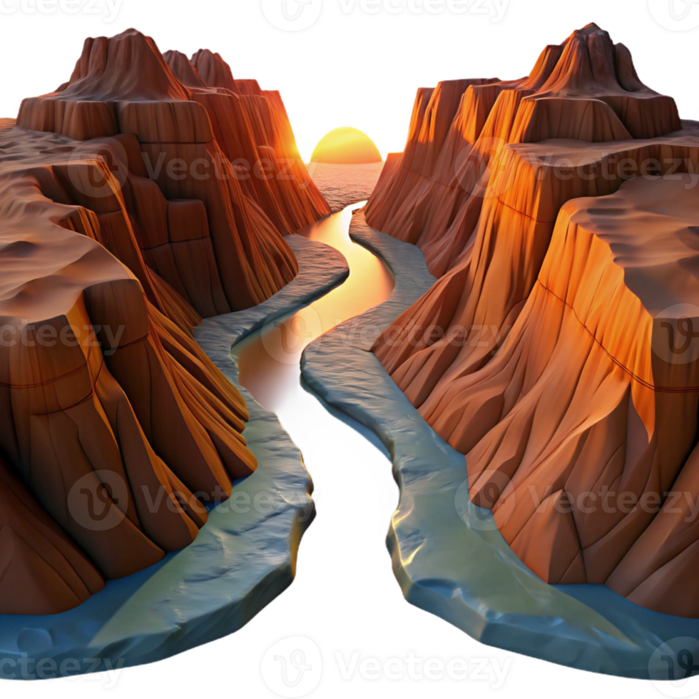wonderful classic A Winding River Cutting Through a high quality png