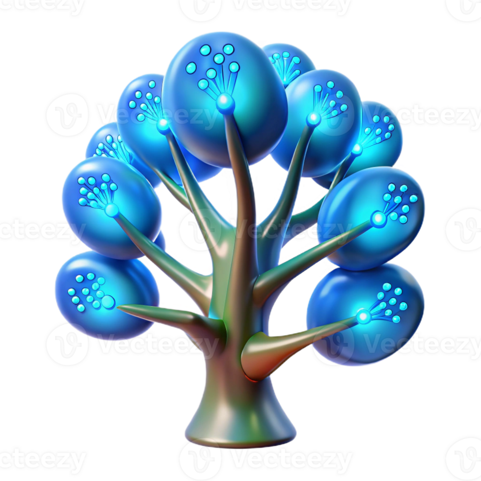 elegant traditional A Bioluminescent Tree with Digital 4K png