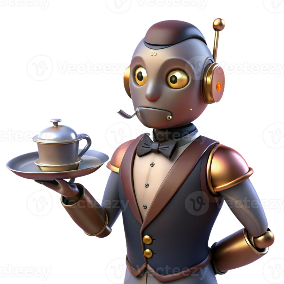 beautiful creative A Steampunk Inspired Robot Butler exclusive png