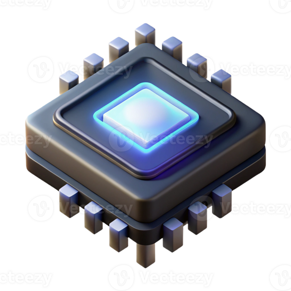 magnificent traditional A Single Glowing Microchip Floating in genuine png