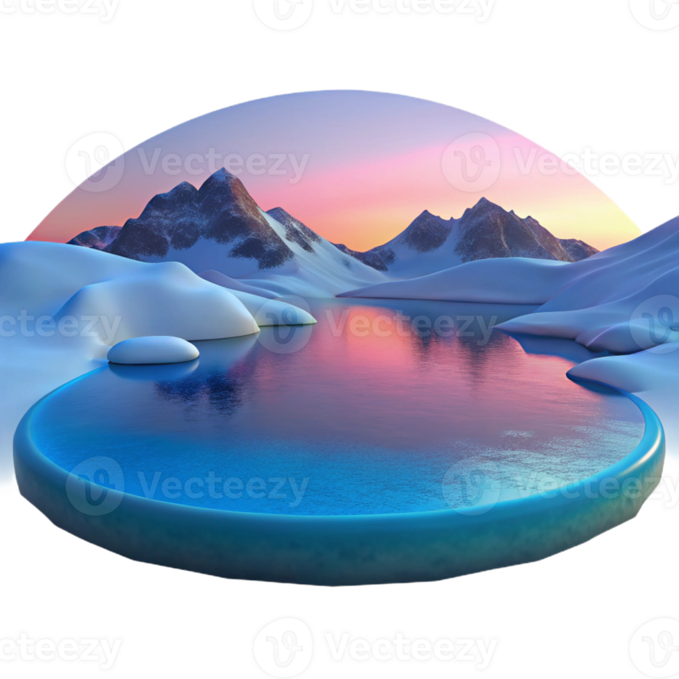 impressive creative A Frozen Lake Reflecting a Winter genuine png