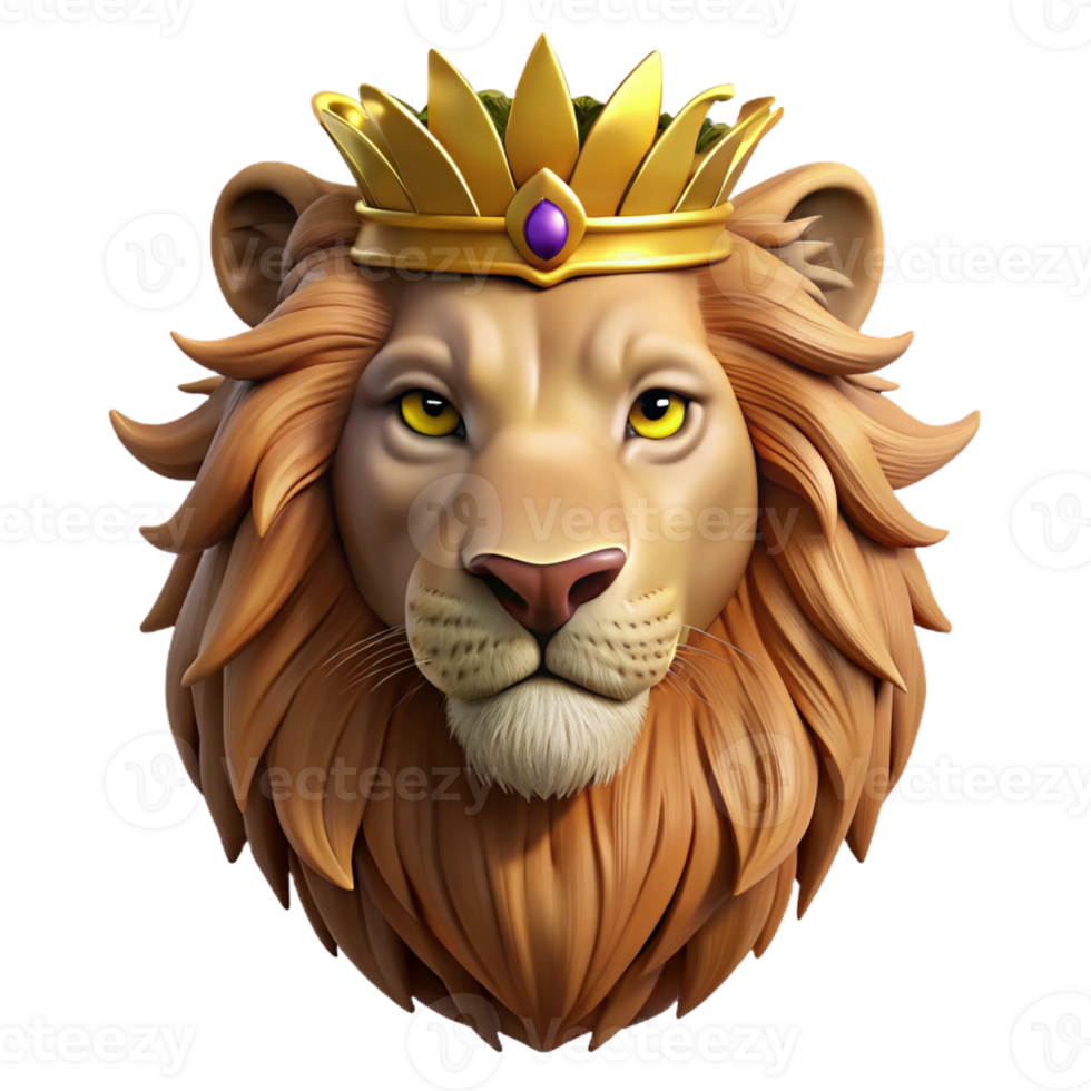 magnificent contemporary Portrait of a Majestic Lion with a high resolution png