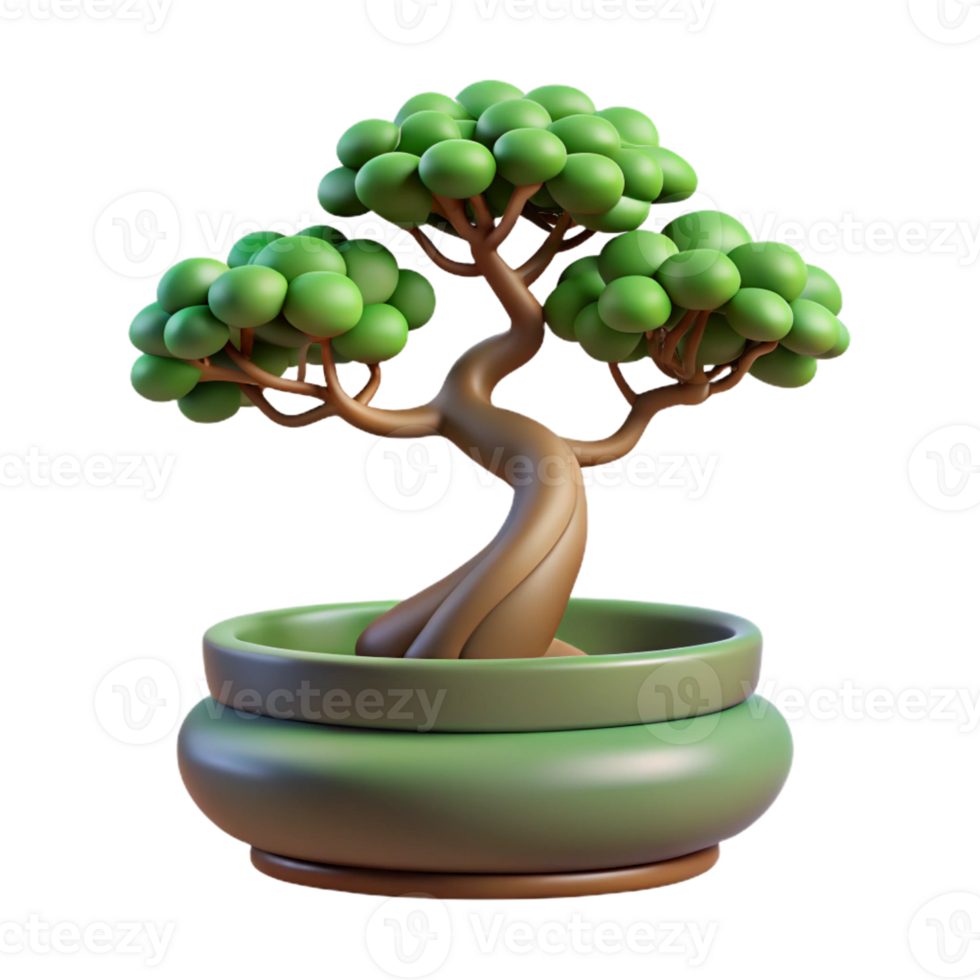 wonderful creative A Bonsai Tree in a Pot Minimalist 4K png