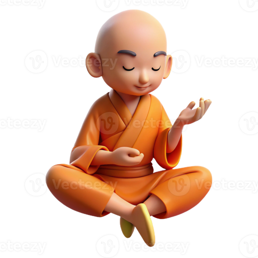 stunning artistic A Serene Meditating Monk Levitating original png
