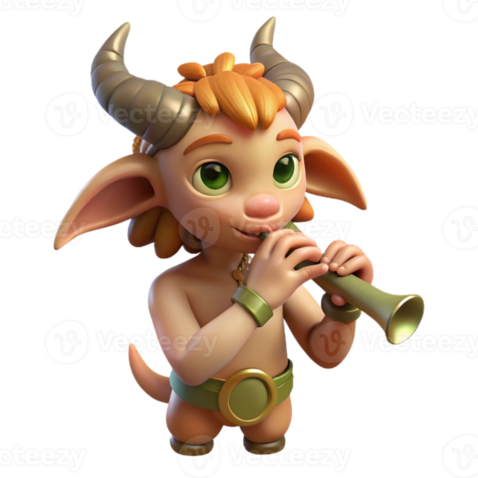vibrant vintage A Mischievous Satyr Playing a Flute in 4K png