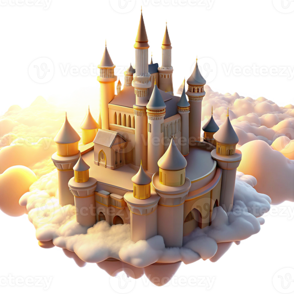 dramatic classic A Majestic Castle Floating in the 4K png