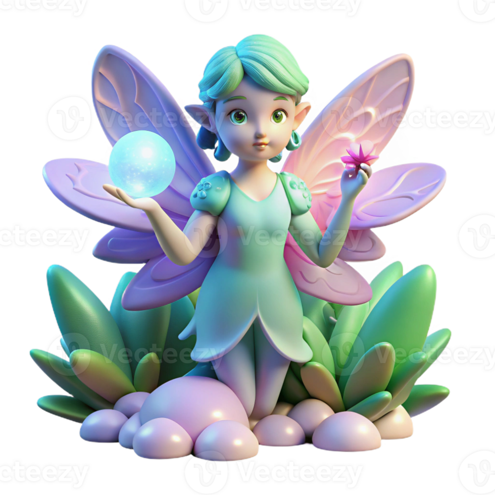 dramatic minimalist A Whimsical Fairy with Iridescent 4K png