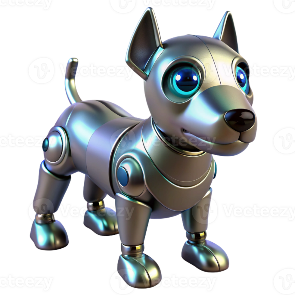 beautiful rustic A Robotic Dog with Glowing Eyes professional png