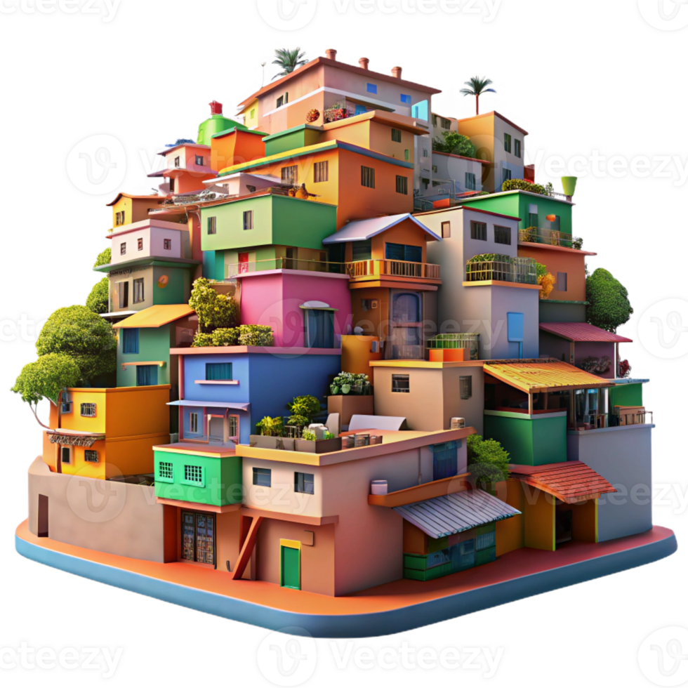 extraordinary vintage A Colorful Favela Built Into a high resolution png