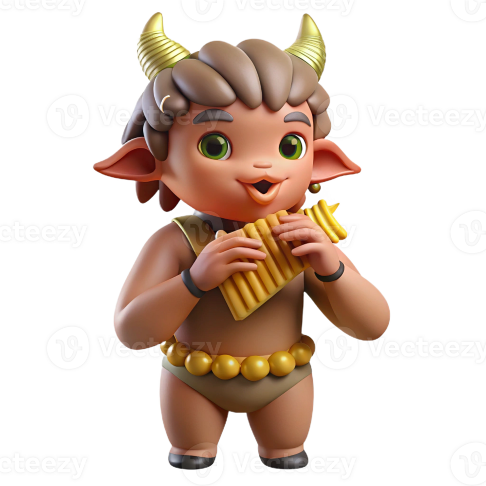 stunning minimalist A Mischievous Satyr Playing a Pan professional png