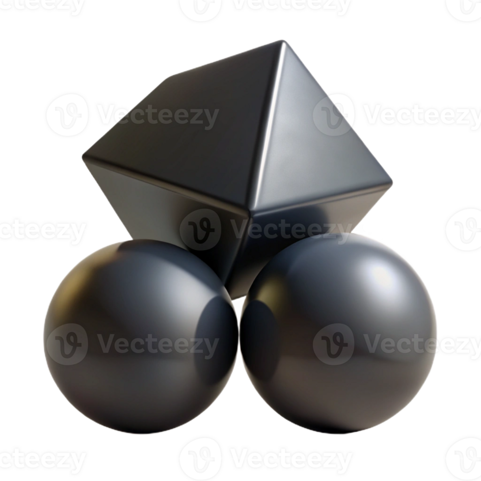 extraordinary contemporary Three Intersecting Matte Black Geometric exclusive png