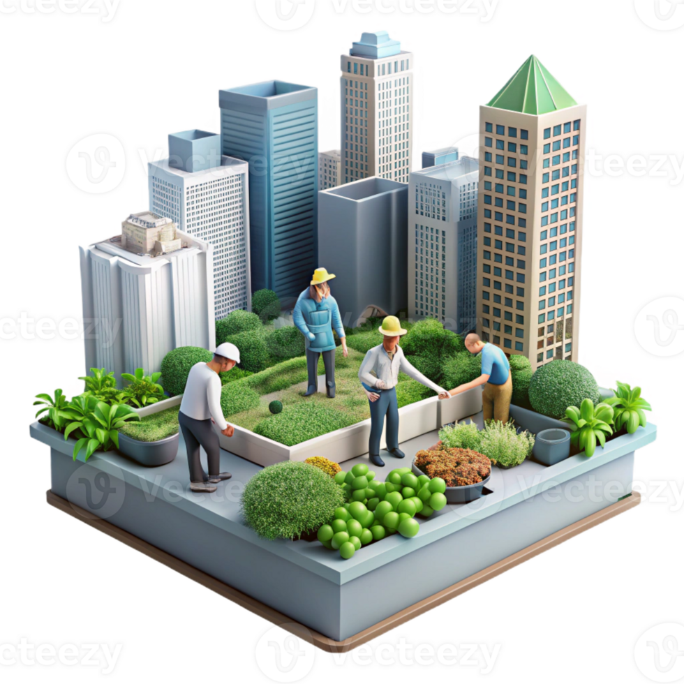 extraordinary contemporary A Group of Diverse Urban Gardeners Tends to authentic png